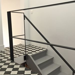 ограждение из стали / с прутками / для интерьера / для улицы