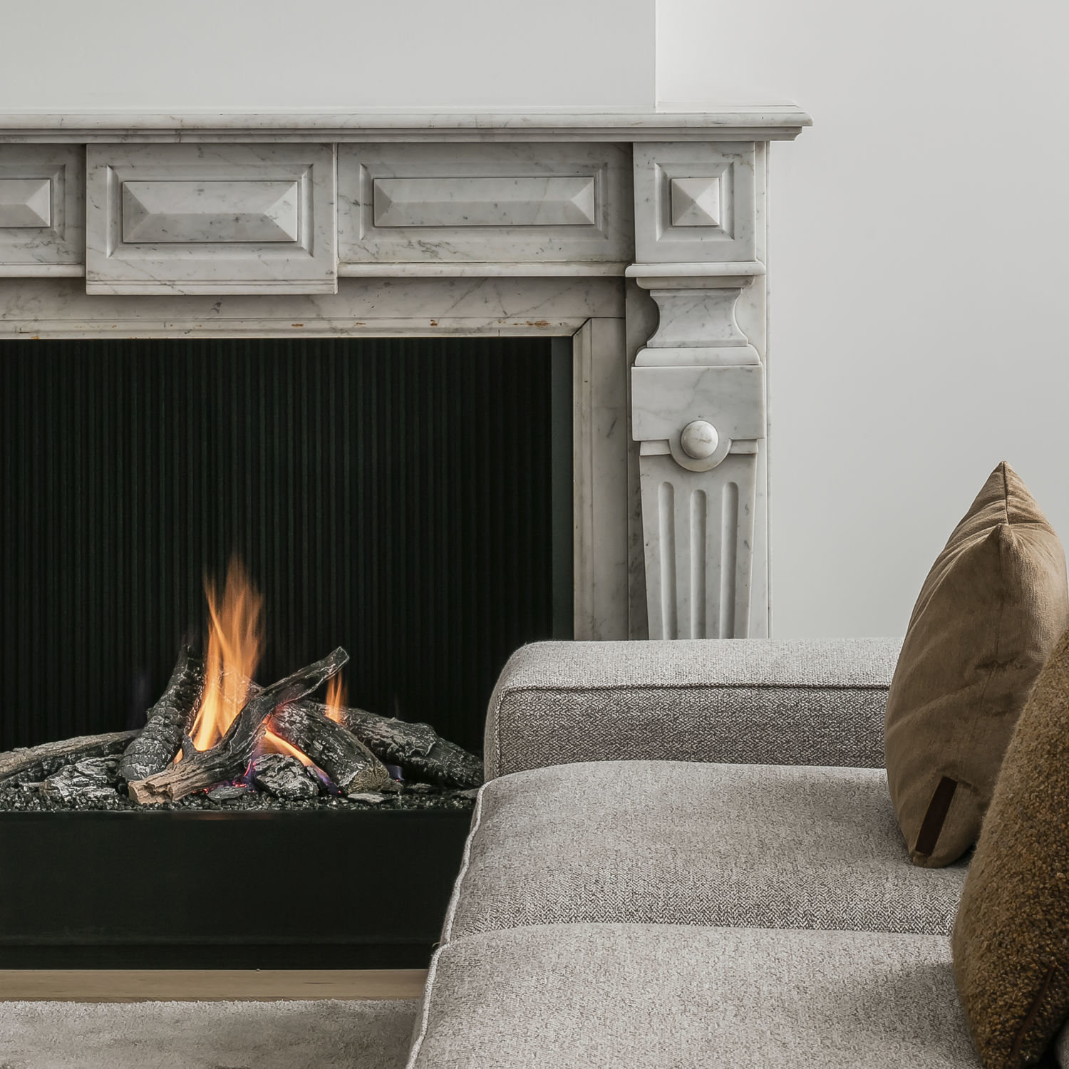 Газовый камин - URBAN - Metalfire Architectural fireplaces - напольный /  классический / с открытой топкой