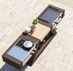 современная кухня островного типа из Solid Surface