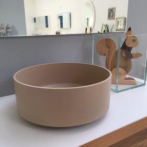 раковина со столешницей / круглая / из Solid Surface / современная