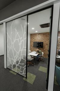 стеклянная панель с пескоструйной обработкой