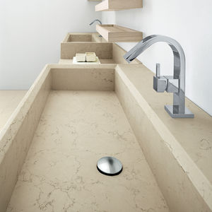 двойная раковина / со столешницей / прямоугольная / из Solid Surface