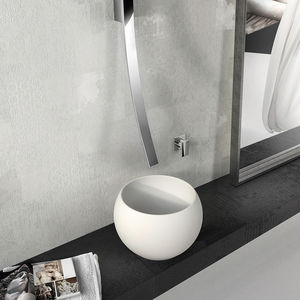раковина со столешницей / круглая / из Solid Surface / современная