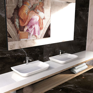 раковина со столешницей / прямоугольная / из Solid Surface / уникальный дизайн