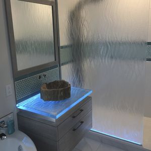 столешница для раковины из стекла