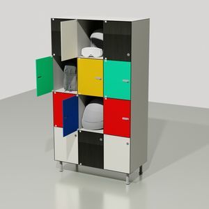 стеллаж с ячейками с кодом