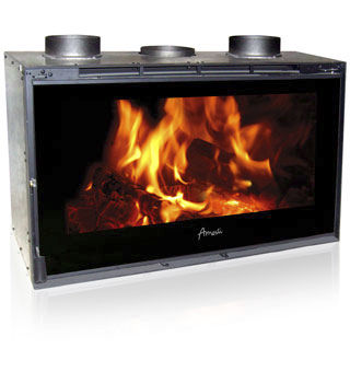 Двусторонняя топка для камина - 1000 - AMESTI FIREPLACES - дровяная