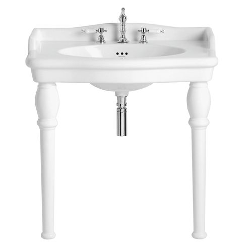 Раковина на ножках - PVEW463 & PVEW09L - HERITAGE BATHROOMS - из керамики / квадратная / стилизованная