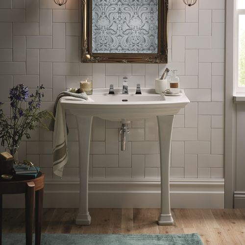Раковина на ножке - PHPW46/461/463 & PHPW09L - HERITAGE BATHROOMS - из керамики / прямоугольная / стилизованная