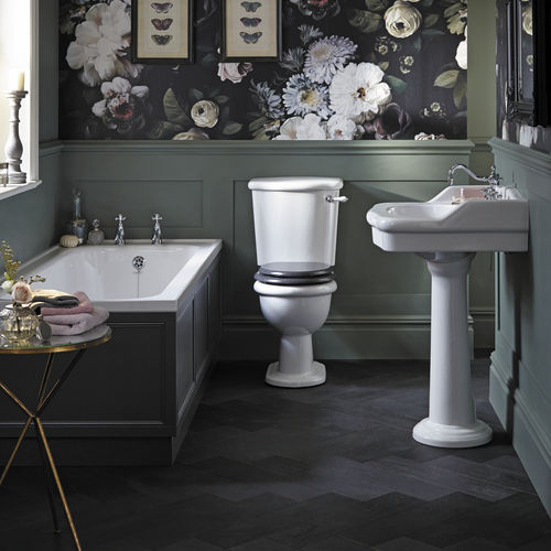 Раковина на ножке - PVEW063 & PVEW10/09L - HERITAGE BATHROOMS - из керамики / прямоугольная / классическая