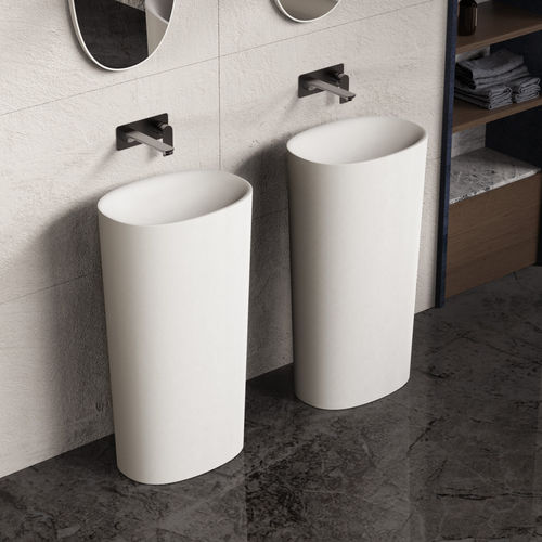 Раковина на ножке - 290232 SOLIDCLIFF PB-50 - IDEAVIT B.V - из Solid Surface / овальная / современная