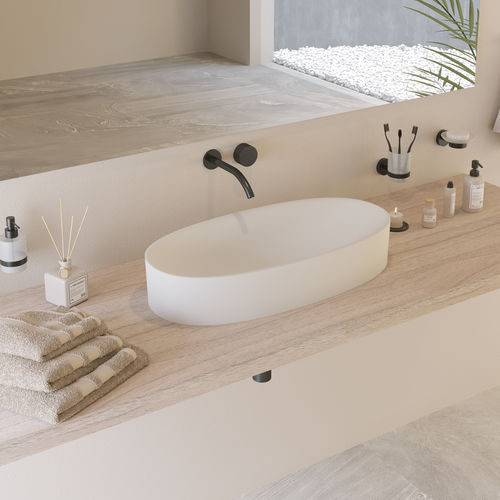 Настольная раковина - 290231 SOLIDCLIFF-70 - IDEAVIT B.V - из Solid Surface / овальная / современная