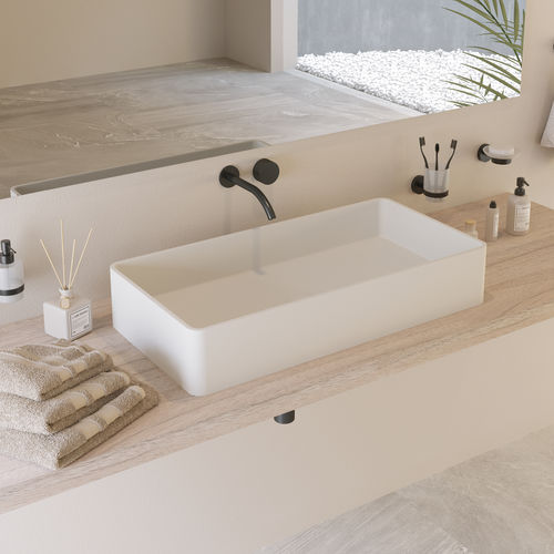 Настольная раковина - 277031 SOLIDTOP-80 - IDEAVIT B.V - из Solid Surface / прямоугольная / без отверстия