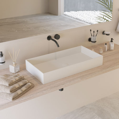 Настольная раковина - 290026 SOLIDJOY-75 - IDEAVIT B.V - из Solid Surface / прямоугольная / современная