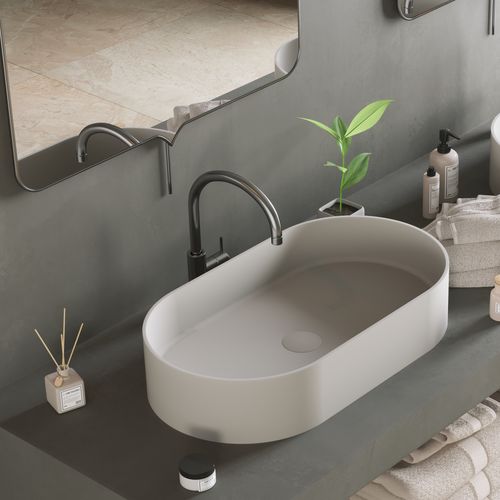Настольная раковина - 281616 SOLIDTHIN-60 - IDEAVIT B.V - из Solid Surface / овальная / современная