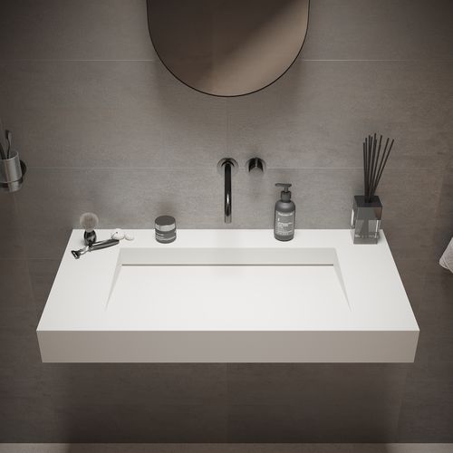 Подвесная раковина - 280176 SOLIDSQUARE-90 - IDEAVIT B.V - из Solid Surface / прямоугольная / современная