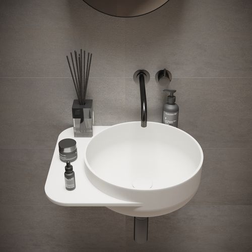 Подвесная раковина - 290275 SOLIDDUAL 2.0 - IDEAVIT B.V - из Solid Surface / овальная / без отверстия