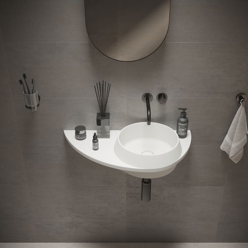 Подвесная раковина - 290277 SOLIDDUAL 3.0 - IDEAVIT B.V - из Solid Surface / со встроенной столешницей / круглая