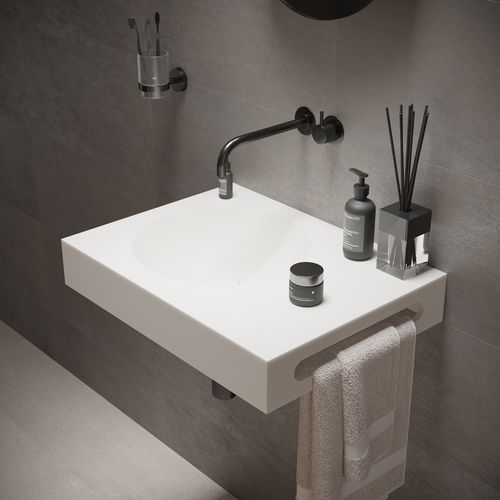 Подвесная раковина - 280285 SOLIDNEXT - IDEAVIT B.V - из Solid Surface / со встроенной столешницей / со встроенными полотенцесушителями