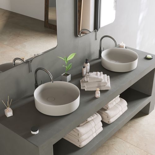 Настольная раковина - 290278 SOLIDFLOAT-40 - IDEAVIT B.V - из Solid Surface / круглая / без отверстия