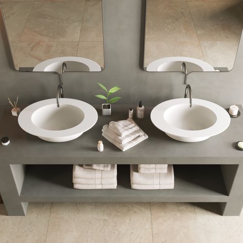 Настольная раковина - 290225 SOLIDCAP 2.0 - IDEAVIT B.V - из Solid Surface / круглая / без отверстия