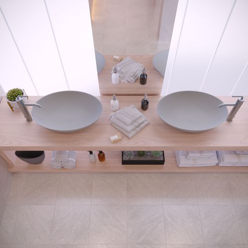 Настольная раковина - 290031 SOLIDTHIN-OV/LG - IDEAVIT B.V - из Solid Surface / овальная / без отверстия