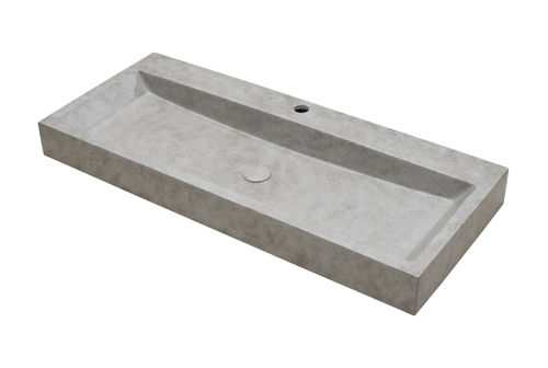 Раковина на ножке - 290298-D1 IDEA.ZEN-D1 - IDEAVIT B.V - из бетона / прямоугольная / 1 отверстие