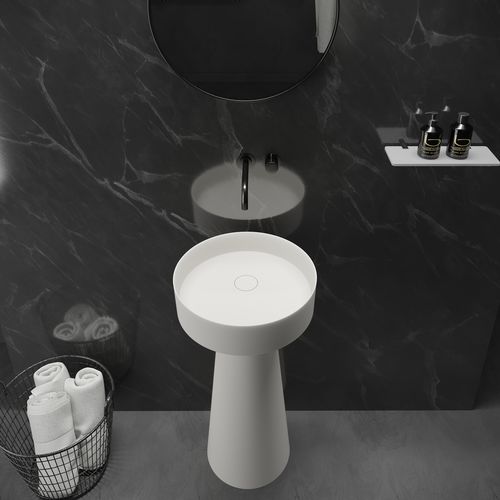 Раковина на ножке - 290286/290278 SOLIDFLOAT-PE - IDEAVIT B.V - из Solid Surface / коническая / без отверстия