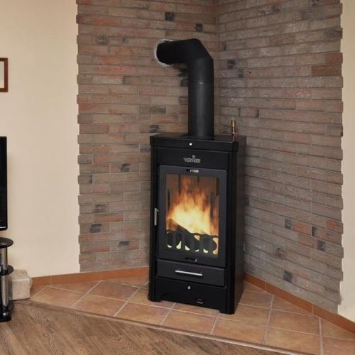 Печь с паровым котлом на дровах - 13/10 - VERNER a.s. - 13 kW / многотопливная / отдельностоящая