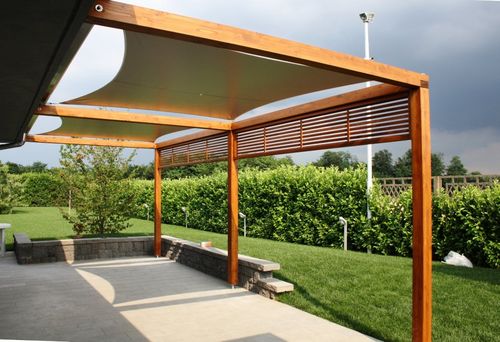 Пергола пристроенная к зданию - PERGOLAVELA - Proverbio Outdoor Design - из дерева