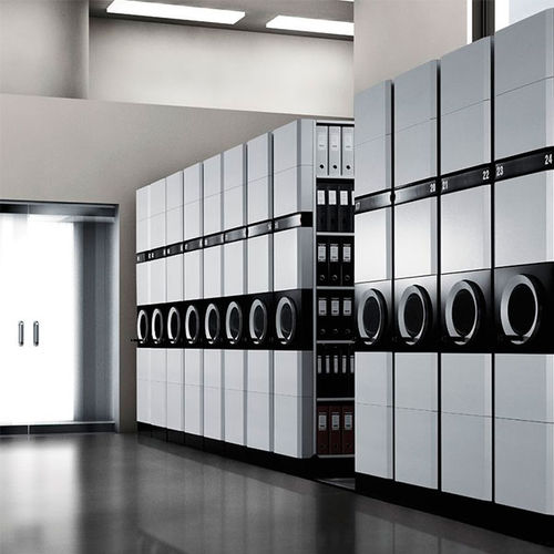 Мобильный стеллаж для хранения - SHADE - Bruynzeel Storage Systems - для офиса / для архива / с ручным приводом