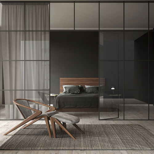 Кресло скандинавский дизайн - P.R. LOUNGE - AROUNDtheTREE Design - из ткани / из кожи / из пробкового дерева
