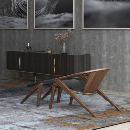 Современное кресло - P.R. LOUNGE - AROUNDtheTREE Design - из ткани / из кожи / из ясеня