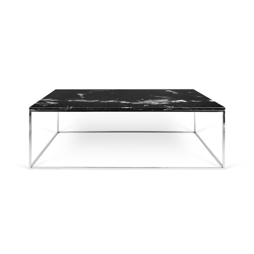 Современный журнальный столик - GLEAM 120 - TEMAHOME - из хромированной стали / из мрамора / прямоугольный
