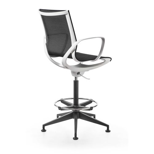 Табурет для работы из плетеной смолы - KEY LINE - KASTEL srl - из полипропилена / поворотный / с опорой для ступней