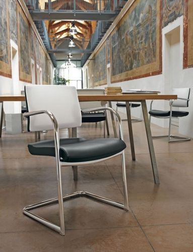 Современный стул для посетителей - KELLY - KASTEL srl - из кожи / из полипропилена / консольный