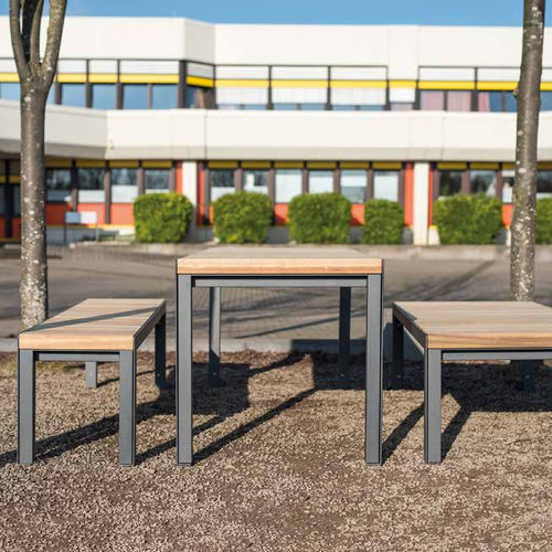 Современный стол для пикника - Linares levis - Gem. Westeifel Werke GmbH - из лиственных пород дерева / с основанием из термолакированной стали / прямоугольный