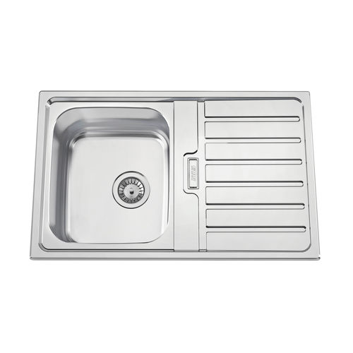 Кухонная раковина 1 чаша - URBAN 80 - RODI HOME – kitchen sinks and accessories - с сушкой / из полированной нержавеющей стали / встраиваемая сверху