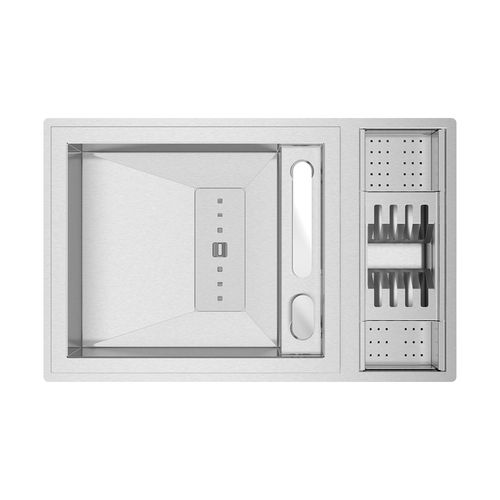 Кухонная раковина 1 чаша - INVICTUS - RODI HOME – kitchen sinks and accessories - с сушкой / из матового алюминия / встраиваемая сверху