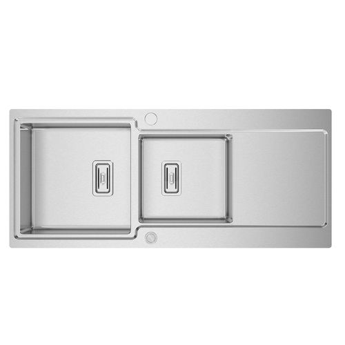 Кухонная раковина 2 чаши - EVO 116 - RODI HOME – kitchen sinks and accessories - с сушкой / из матового алюминия / встраиваемая сверху