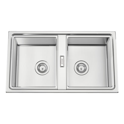 Кухонная раковина 2 чаши - FUSION 86BB - RODI HOME – kitchen sinks and accessories - без сушки / из полированной нержавеющей стали / встраиваемая сверху