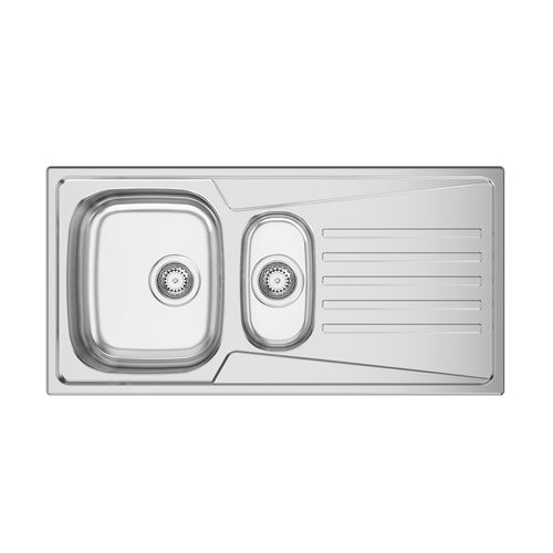 Кухонная раковина 2 чаши - KERAN 100 - RODI HOME – kitchen sinks and accessories - с сушкой / из полированной нержавеющей стали / встраиваемая сверху