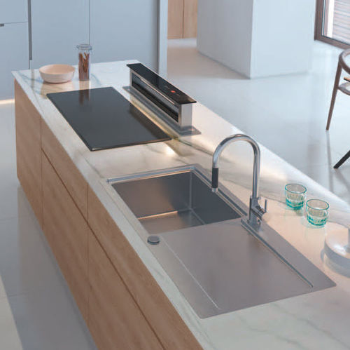 Кухонная раковина 1 чаша - EVO 105 - RODI HOME – kitchen sinks and accessories - с сушкой / из матового алюминия / встраиваемая сверху