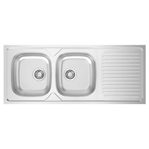 Кухонная раковина 2 чаши - SIT ON 1200×500 BB - RODI HOME – kitchen sinks and accessories - с сушкой / из нержавеющей стали / встраиваемая сверху