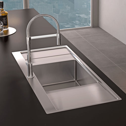 Кухонная раковина 1 чаша - XERON B 50 - RODI HOME – kitchen sinks and accessories - с сушкой / из матового алюминия / встраиваемая сверху