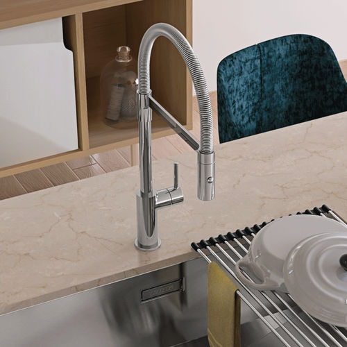 Настольный однорычажный смеситель - LINE MN 1022 - RODI HOME – kitchen sinks and accessories - из нержавеющей стали / для кухни / 1 отверстие