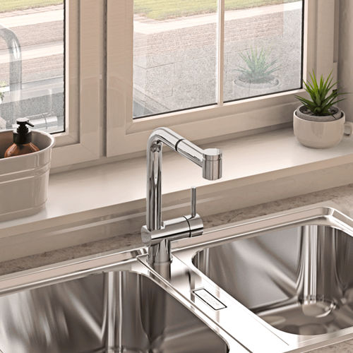 Настольный однорычажный смеситель - LINE MN 809 - RODI HOME – kitchen sinks and accessories - из нержавеющей стали / для кухни / 1 отверстие