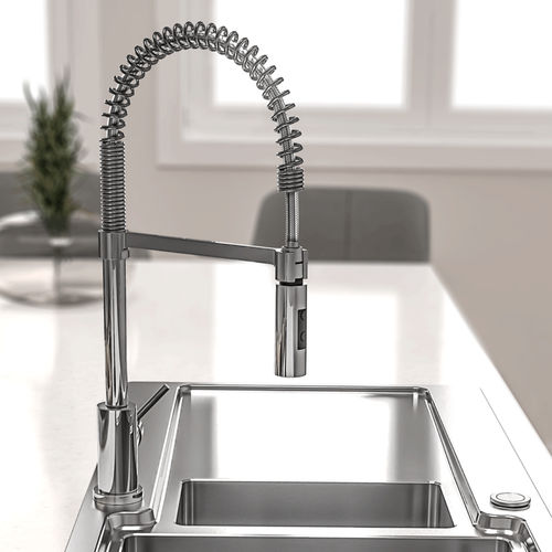Настольный однорычажный смеситель - LINE MN 1021 - RODI HOME – kitchen sinks and accessories - из нержавеющей стали / для кухни / 1 отверстие