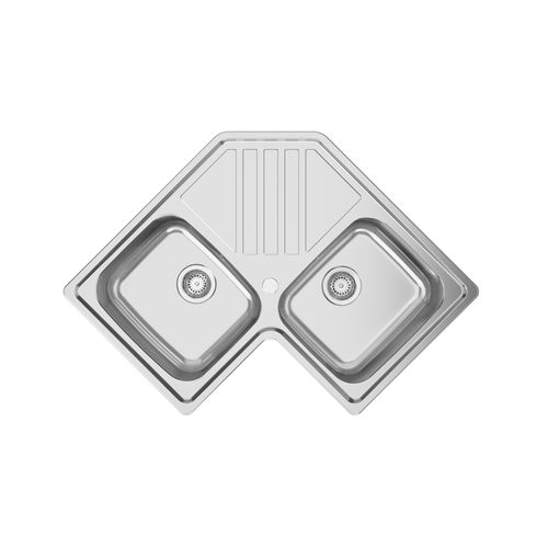 Кухонная раковина 2 чаши - KEPPLER BB - RODI HOME – kitchen sinks and accessories - с сушкой / из полированной нержавеющей стали / встраиваемая сверху