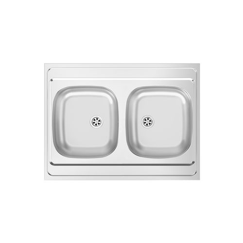 Кухонная раковина 2 чаши - SIT ON 800×600 BB - RODI HOME – kitchen sinks and accessories - без сушки / из нержавеющей стали / встраиваемая сверху